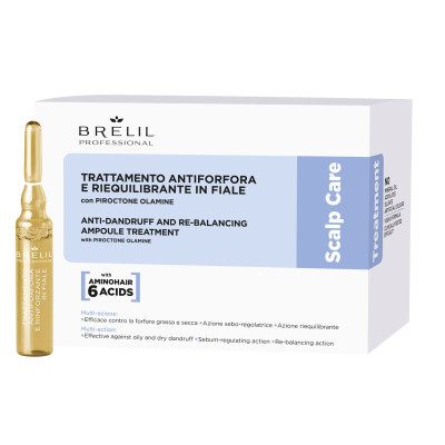 Сироватка для лечения перхоти Brelil Anti-Dandruff and Re-balancing Ampoule Treatment Scalp Care 88546