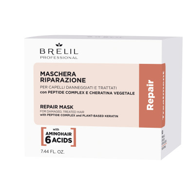 Маска відновлююча для  пошкодженого волосся Brelil Repair Mask 88966, 220 ml 